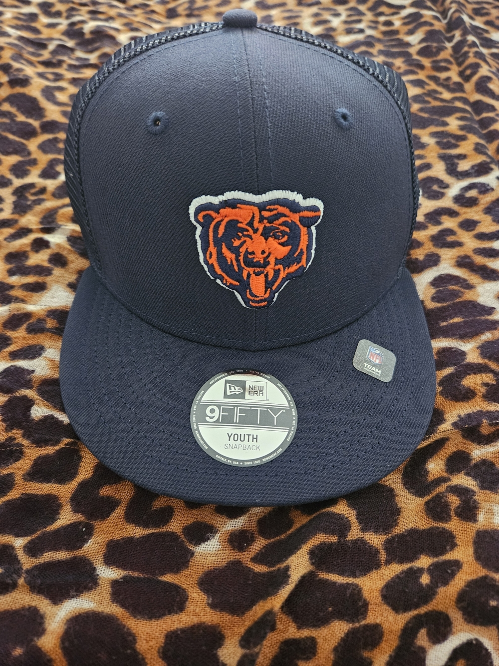 New Era Youth Navy Blue Chicago Bears Snapback Cap Trucker Hat